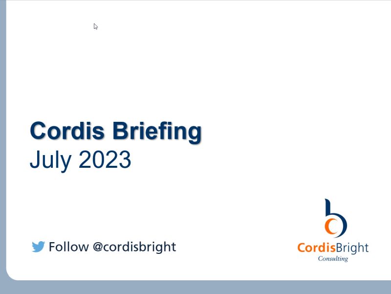 Image showing the title slide from the July Cordis Briefing